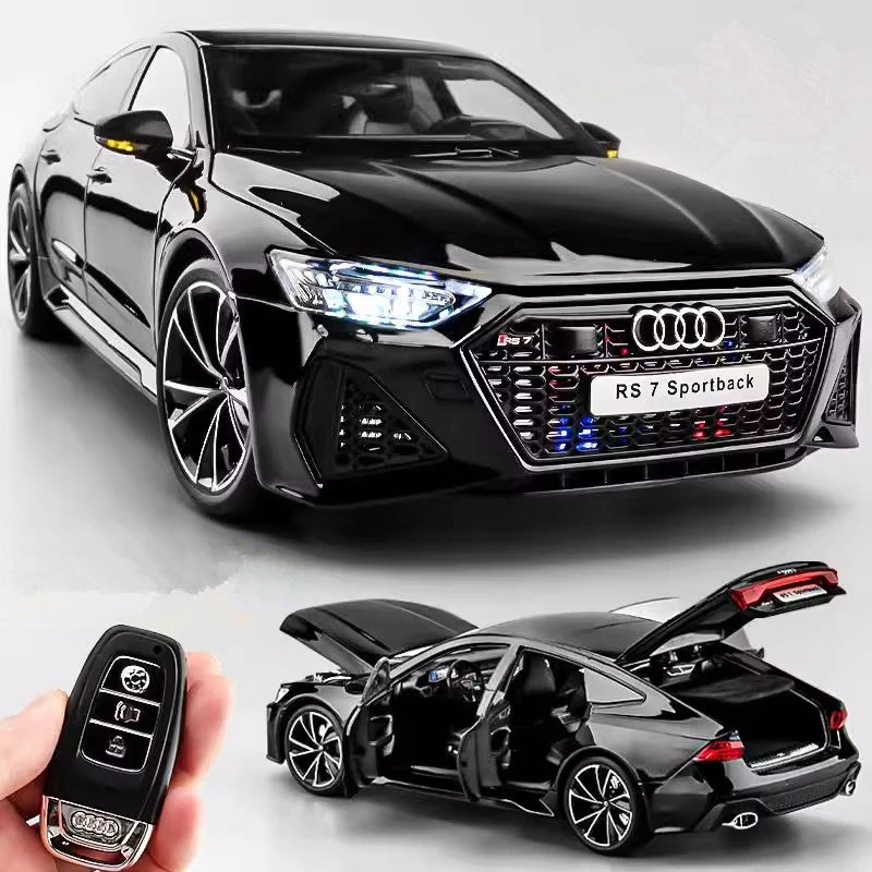 Key Remote Control Version 1:18 AUDI RS7 Alloy Sports Car Model Diecast Metal Racing Vehicle Car Model Sound Light Toy Gift