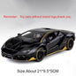 Lambor SCV12 LP770- 1:24  Car Model Alloy Diecast Sound Light Pull Back Doors Opened Vehicle Models Toy