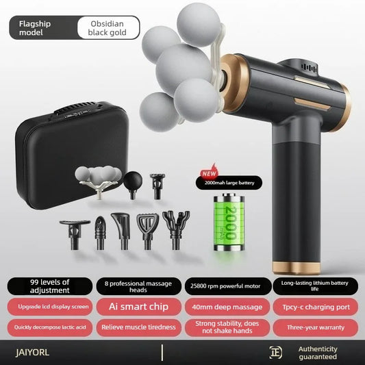 Professional Five-head Fascia Gun Massage For Shoulder and Neck Muscle Relaxation Full Body Waist Back Silent Massage Gun