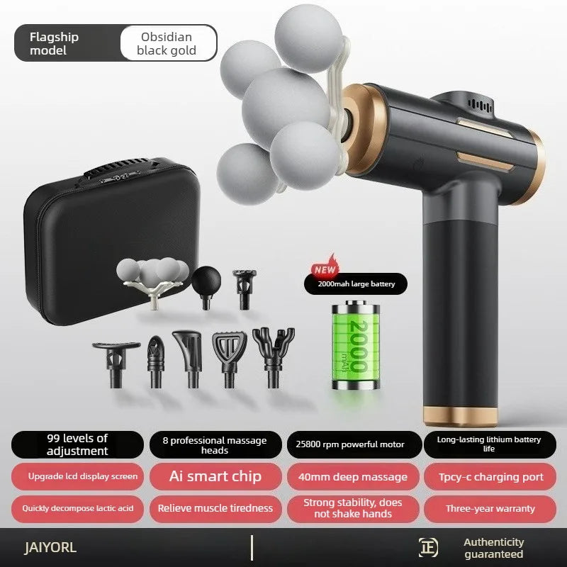 Professional Five-head Fascia Gun Massage For Shoulder and Neck Muscle Relaxation Full Body Waist Back Silent Massage Gun
