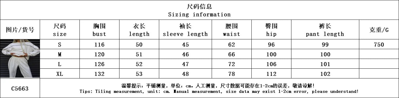 Two Piece Sets Pant Set Tracksuit Women Jogger Y2k Sweatshirts Autumn Winter Sports Elastic Waist Streetwear Pants Matching Sets