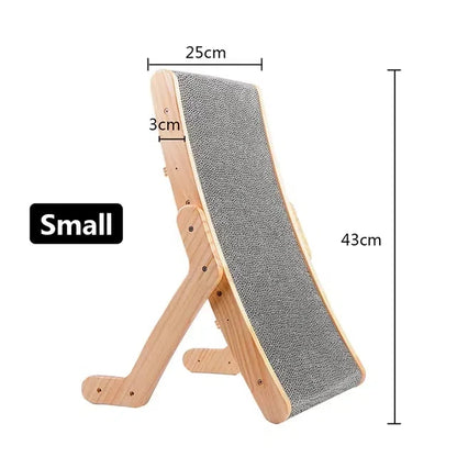 Cat Scratcher Cardboard With Solid Wooden Frame Kitten Scrapers Scratching Bed Reversible Pet Furniture For Cats 5 in 1 Toys