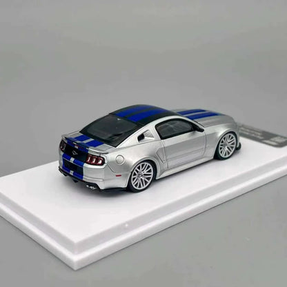 GDO & DCM 1:64 Ford Mustang GT NFS Silver Blue Need for Speed Movie Edition Alloy Car Model