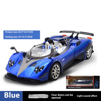 Simulated Super Sports 1:24 Car Zonda Alloy Car Model, Sound and Light Ornaments, Car Collection Toy Gift