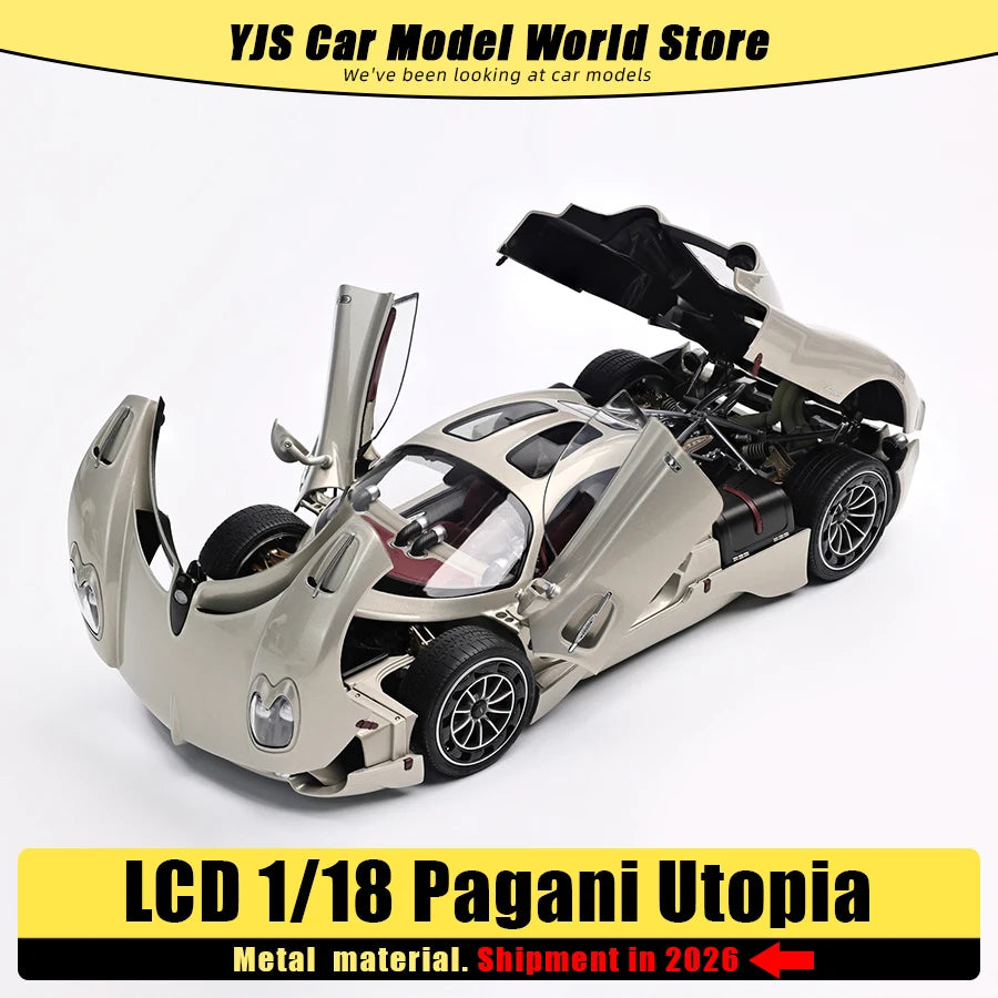 Pre-sale for shipment in 2026： LCD diecast model 1/18 scale Pagani Utopia static display festive gift collection