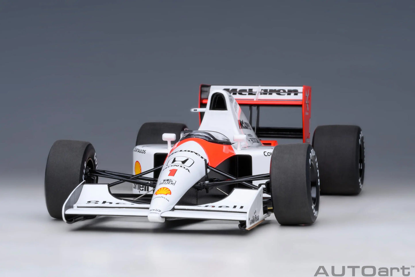 AUTOART New 1/18  Honda MP4/6 1991 #1 (with McLaren logo)  Car model  Send to a friend  Personal collection Static ornament