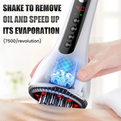 Electric Microcurrent Meridian Brush Body Massager GuaSha Red Light Hot Compress Scraping Lymphatic Drainage Device Fat Burner