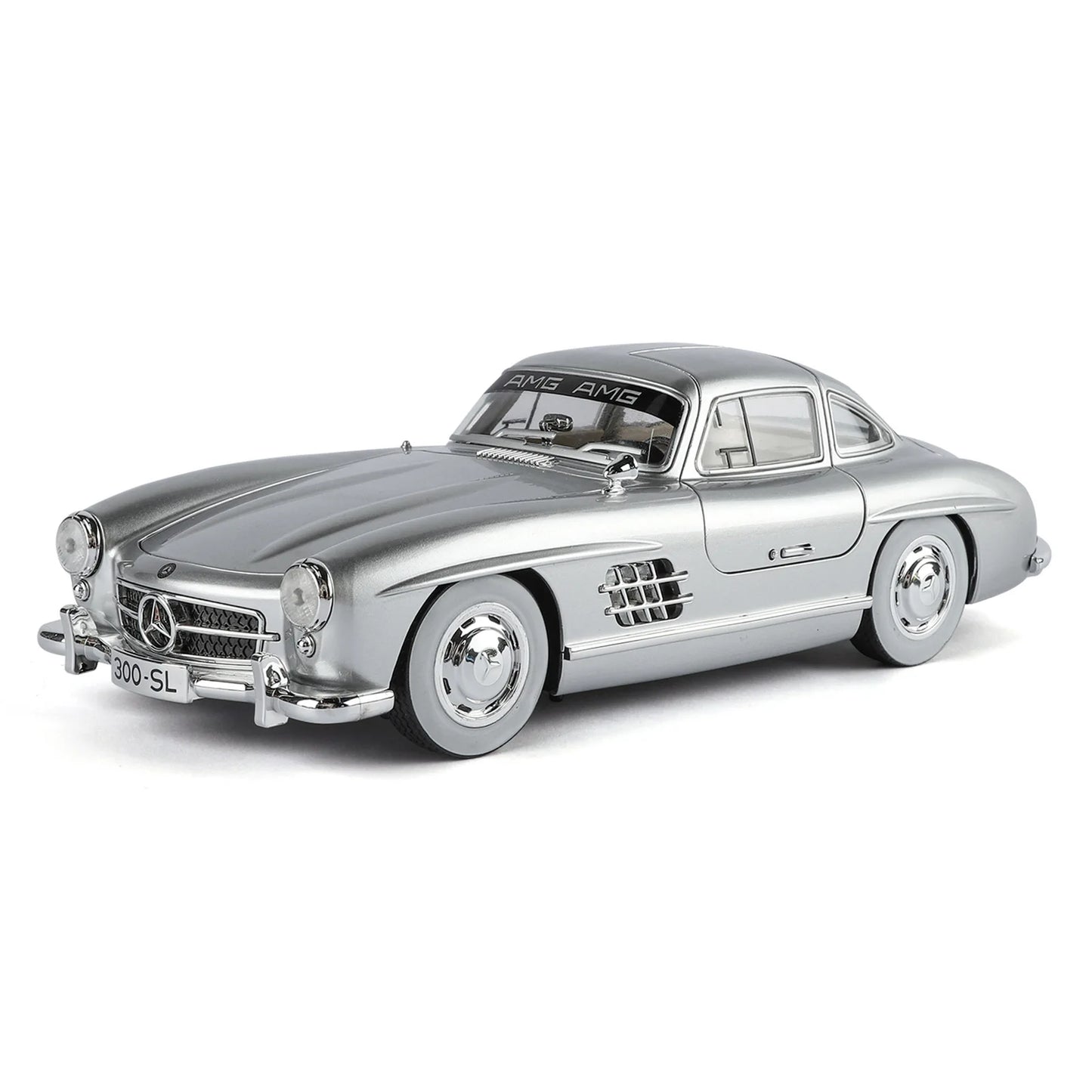 Mercedes Benz 300SL Classic 1:18 Car Alloy Diecast Car Model Home Interior Decoration Ornaments Sound & Light Collect Hobby Gift