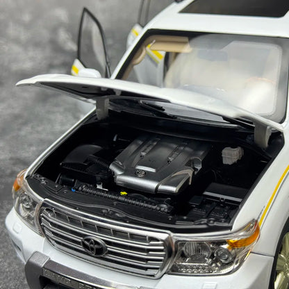 Car diecast model 1/18 LAND CRUISER 200 Green model static display holiday gift collection