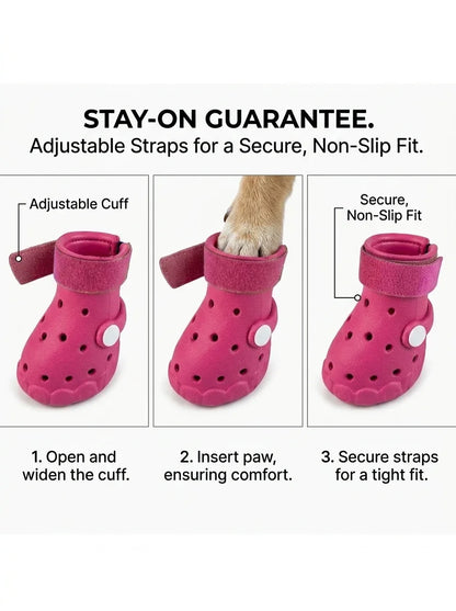Summer Breathable Dog Sandals Soft Sole Outdoor Clogs All Season Pet Booties Small & Medium Dogs