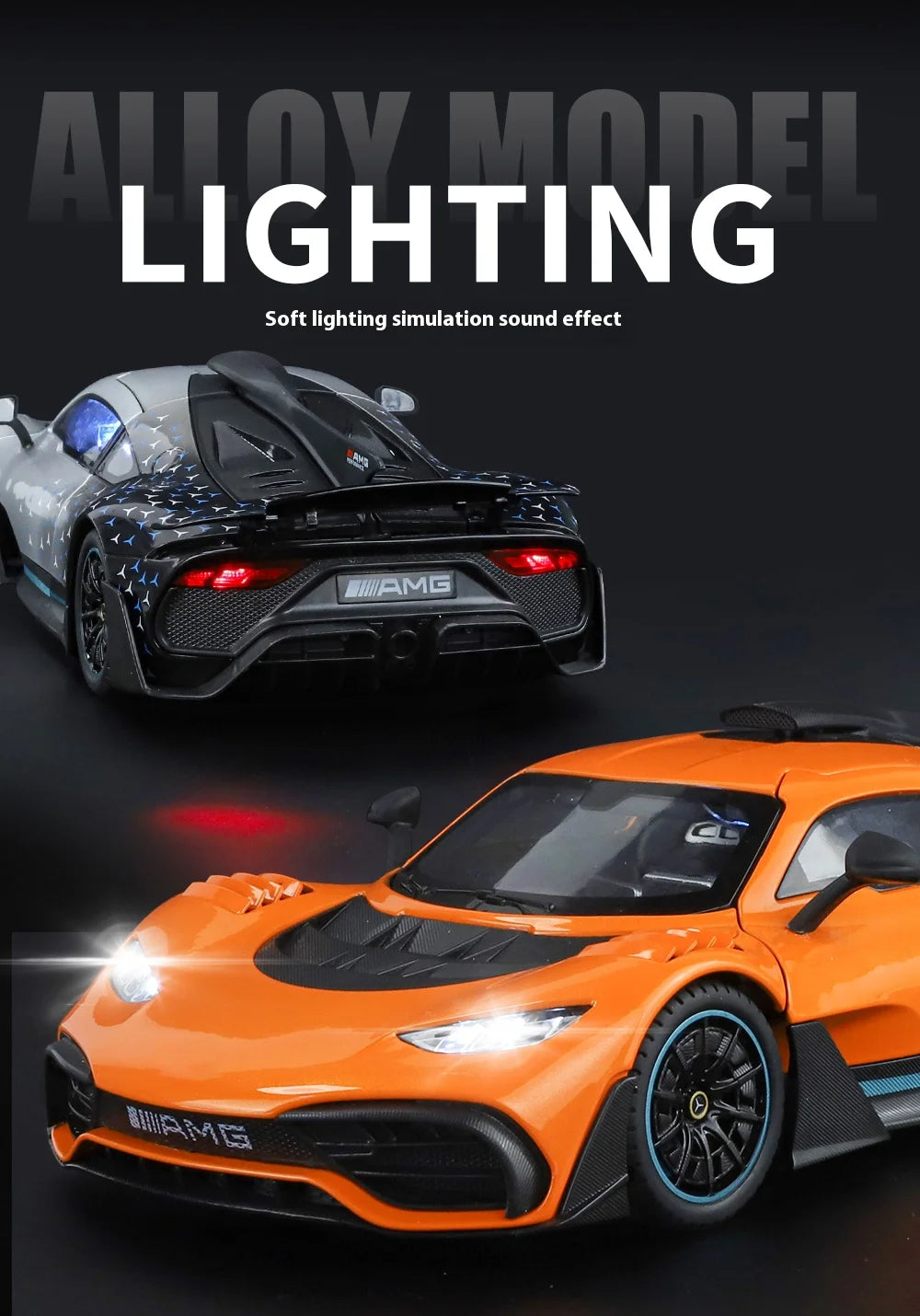 Large 1/18 alloy die-cast AMG-ONE sports car model simulation sound and light adult collection gift