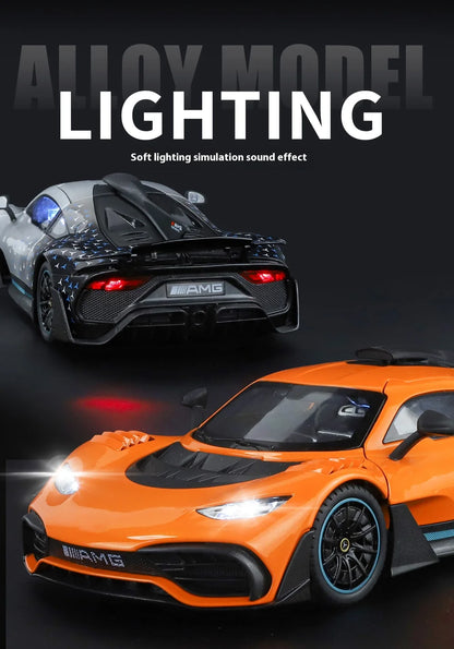 Large 1/18 alloy die-cast AMG-ONE sports car model simulation sound and light adult collection gift