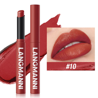Matte Lipstick Non-Stick Cup Long-Lasting Velvet Finish Lipstick Pen  Smooth Matte Lip Color Waterproof Non-Fading -12 Colors