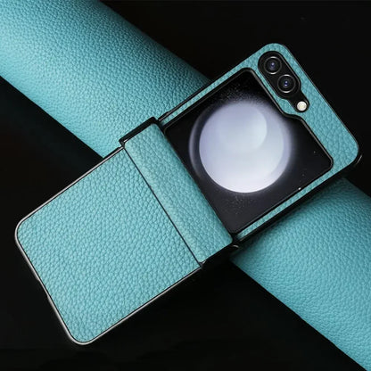 Luxury Hand Crafted Genuine Leather Case For Samsung Galaxy Z flip5 Phone Cover Galaxy Z Flip 3 flip4  Back Shell Coque Capa