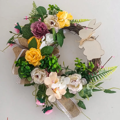 Easter Garland Creative Easter Egg Element Wreath Window Door Garden Gate Decorative Hanging Holiday Party Decor Door Sign