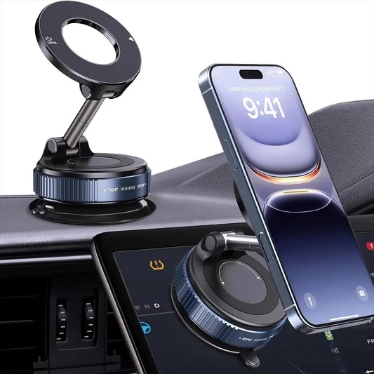Vacuum Magnet Bracket Upgraded Version Multi-angles Adjustment Strong Magnetic Suck Design Foldable Car Navigation Phone Holder