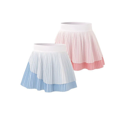 Kids Girls Skirts Quick-Dry Sports Skort Kawaii Pink Blue Badminton and Tennis Sports Pleated Skirt Teenage