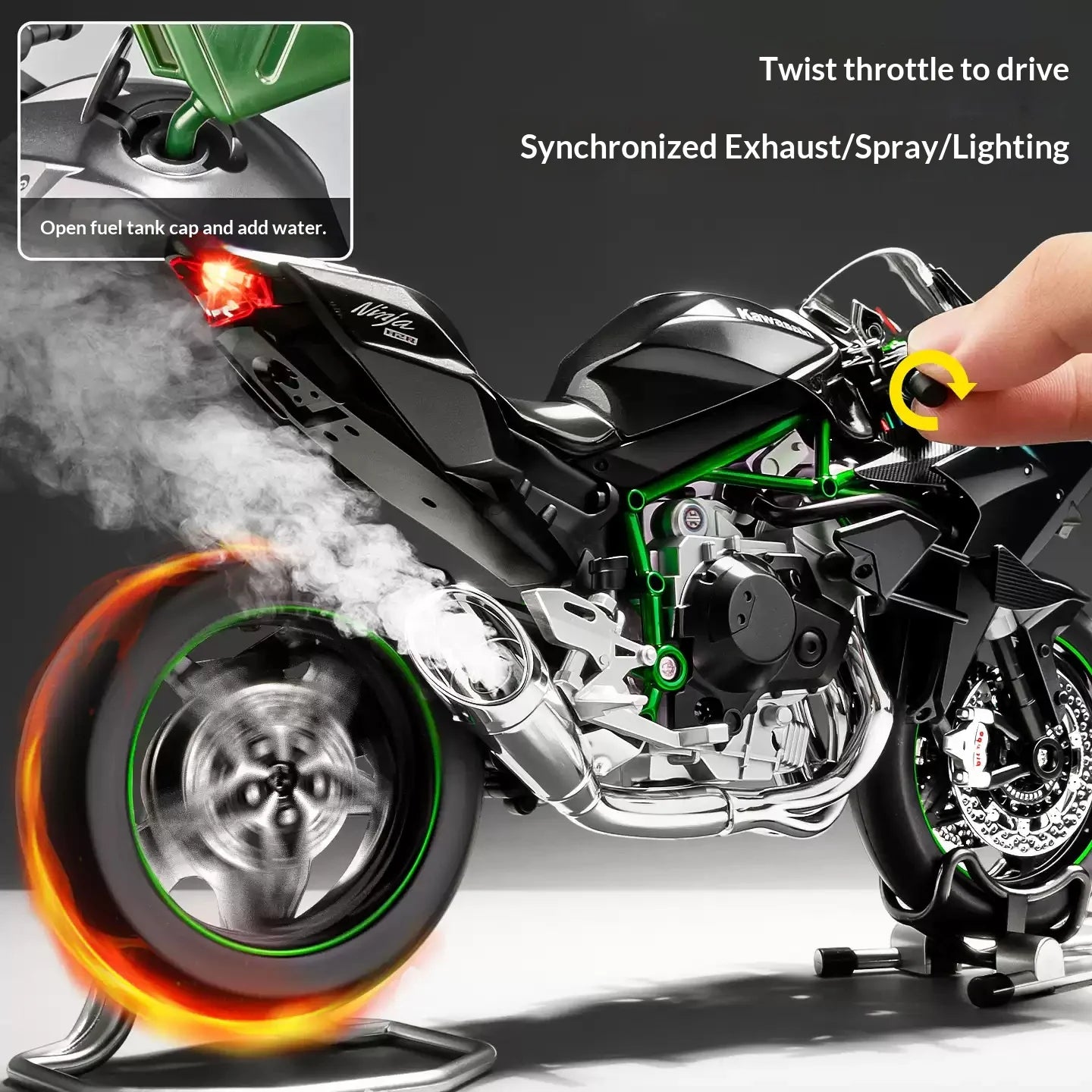 Kawasaki H2R motorcycle scale 1:9  model alloy simulation motorcycle model hand-made ornaments gift
