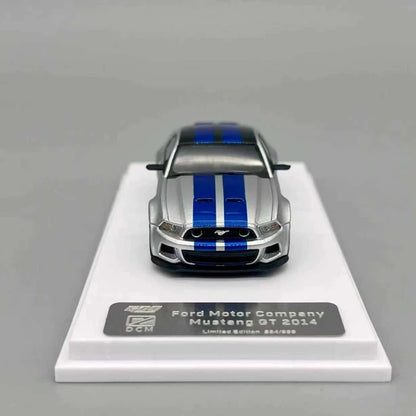 GDO & DCM 1:64 Ford Mustang GT NFS Silver Blue Need for Speed Movie Edition Alloy Car Model