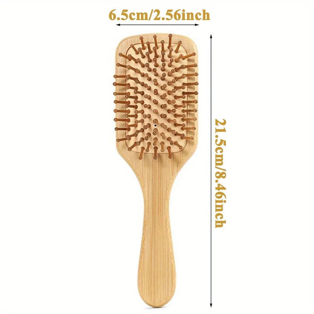 Natural Wood Comb Bamboo Air Cushion Comb High Elastic Head Smooth Hair Not Knotted Practical Comb Hair Loss Massage Brush