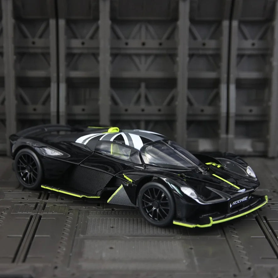 Aston Martin Valkyrie 1:23 Alloy Sports Car Model Diecast Metal Super Racing Vehicle Car Model Sound and Light Toy Gift
