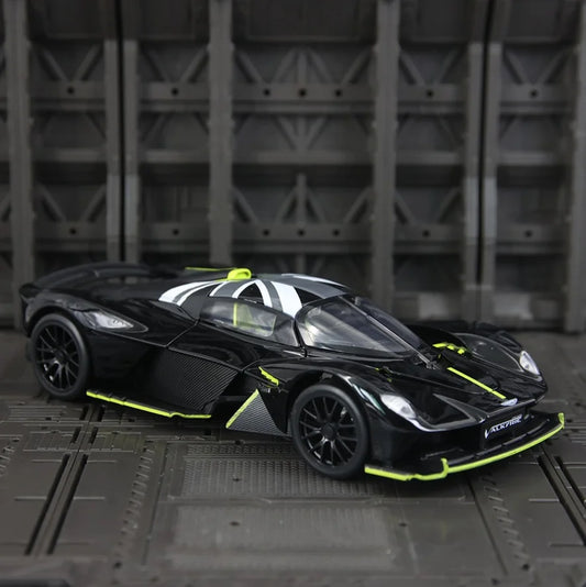 Aston Martin Valkyrie 1:23 Alloy Sports Car Model Diecast Metal Super Racing Vehicle Car Model Sound and Light Toy Gift