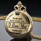 Steampunk Gold Quartz Pocket Watch Necklace for Dad and Grandpa Exquisite Watches Clock Souvenir Gift Reloj Hombre