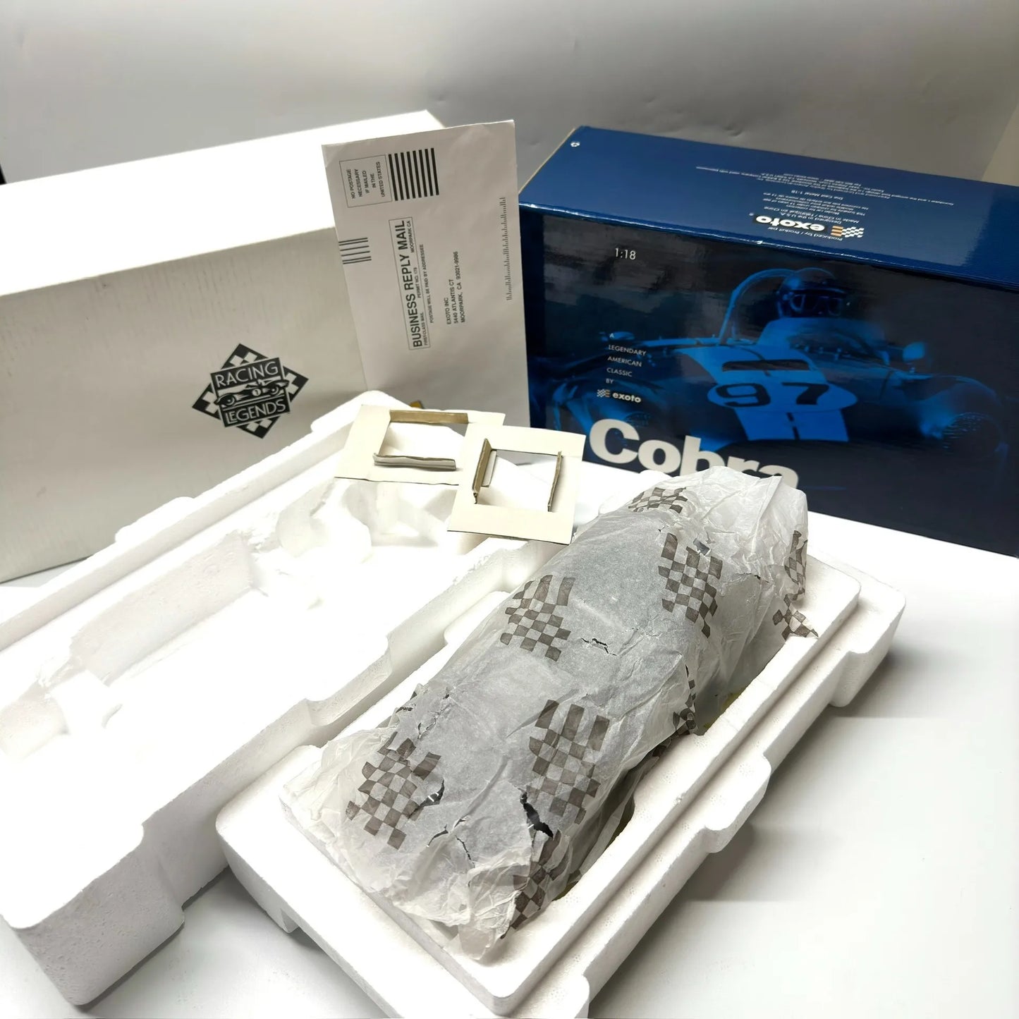 Exoto 1:18 AC Cobra Shelby 289 Black Simulation Limited Edition All Open Alloy Metal Static Car Model Toy Gift