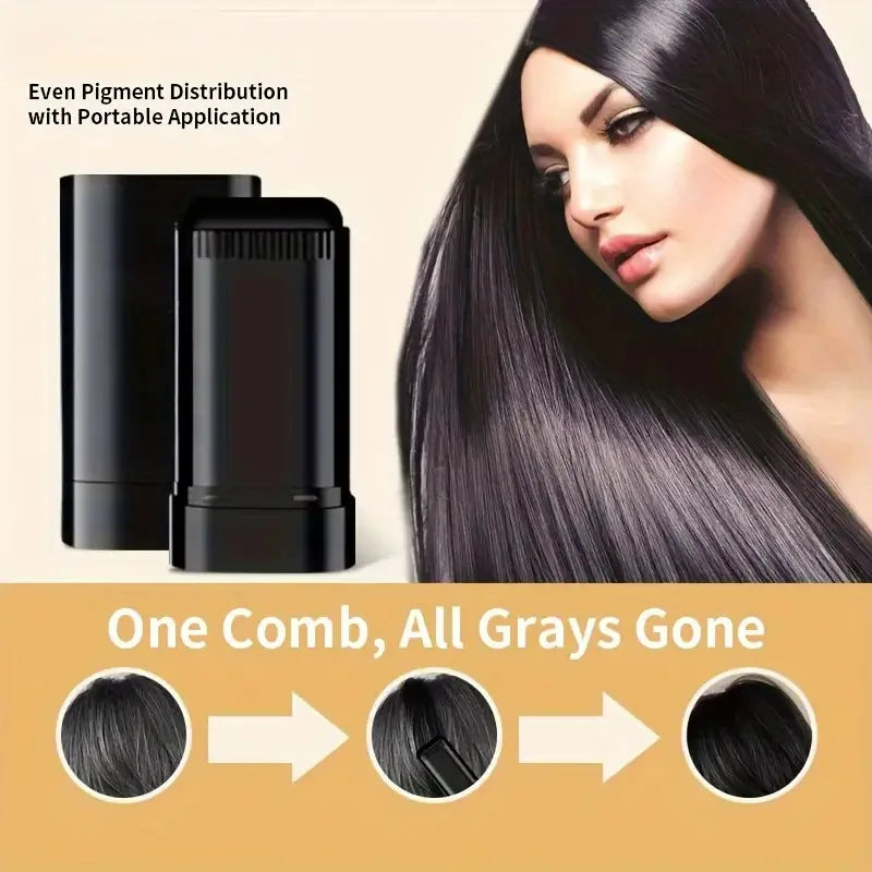 Hair Color Stick with Comb – Waterproof & Sweat-Resistant Temporary Hair Dye, Ergonomic Smooth Handle (Comfortable Grip)