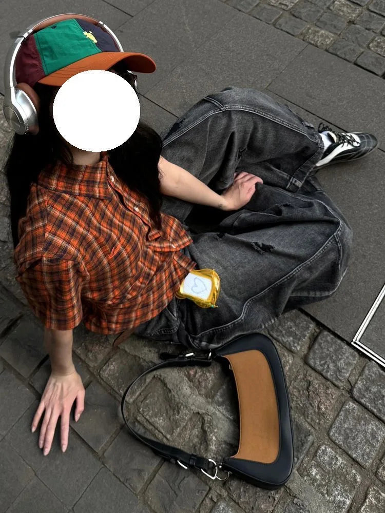 Black Jeans Women Vintage High Waisted Cargo Jeans Straight Summer Casual Loose Big Size Wide Leg Denim Baggy Pants Y2K