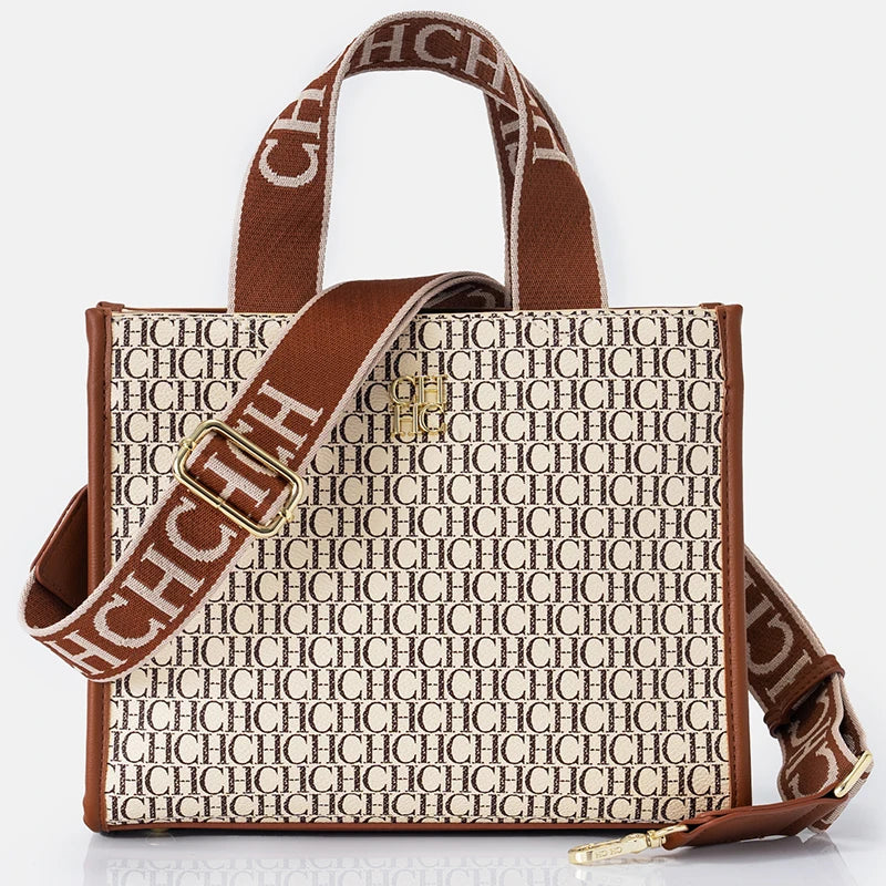 CH Fashion Monogram Print High Quality Metal Logo Casual Light Luxury Brand Designer New Women's Handbag