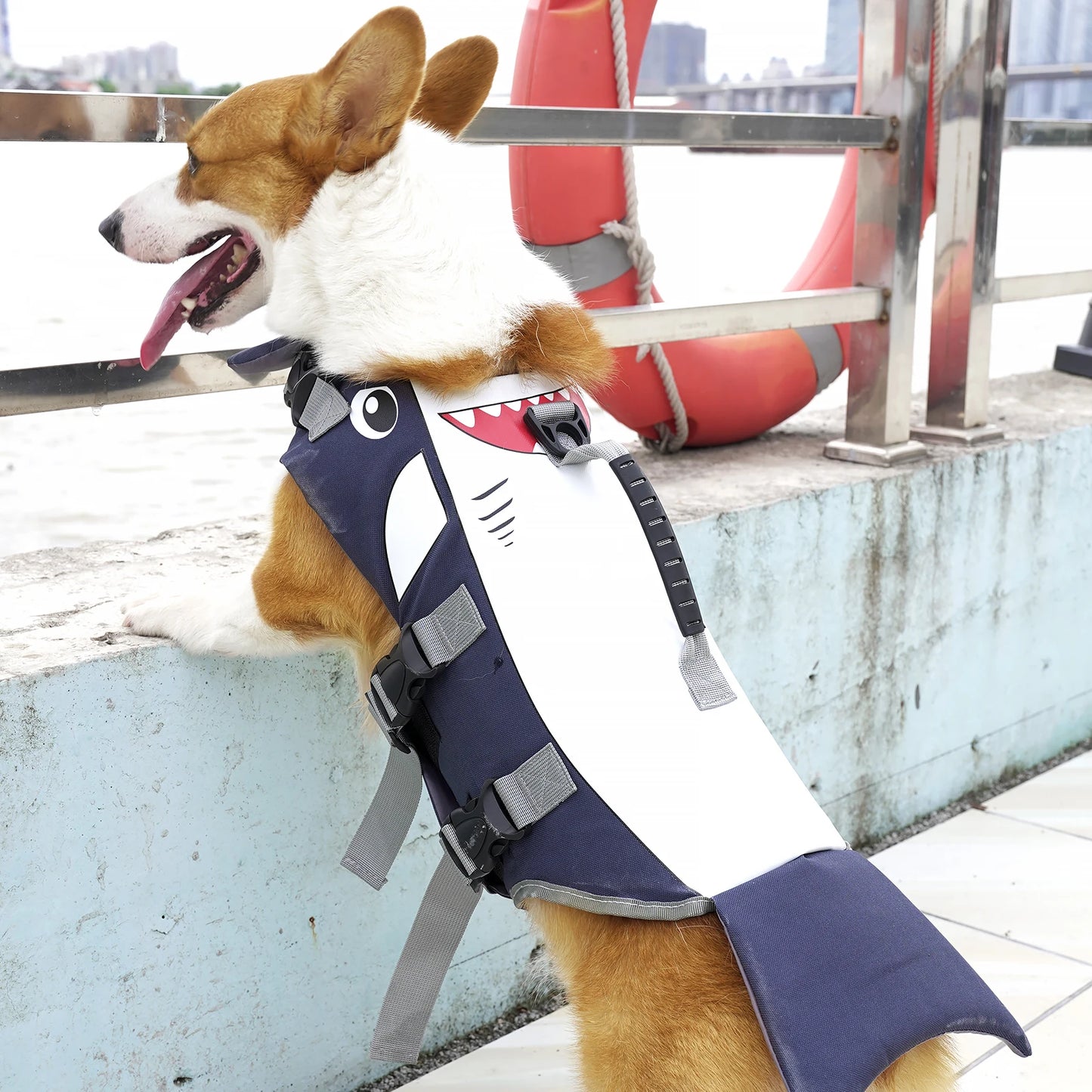Dog Life Jacket with Rescue Handle for Small Medium and Large Dogs,Pet Safety Swimsuit Preserver for Swimming Pool Beach Boating