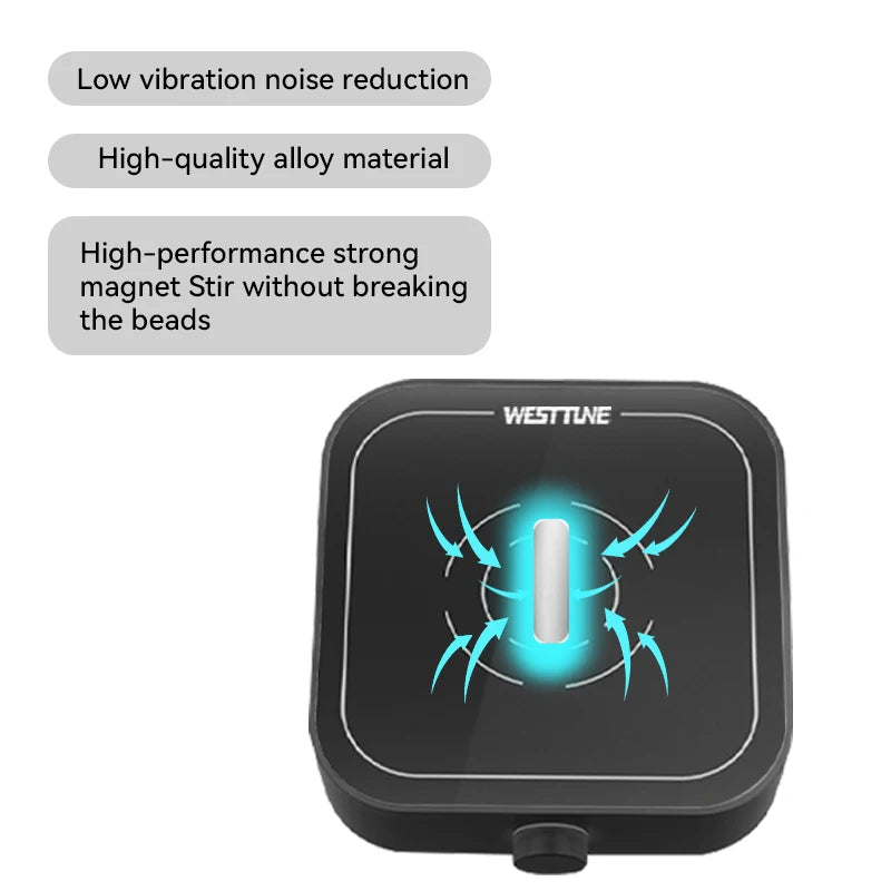 WESTTUNE Laboratory Magnetic Stirrer 3000RPM 3L Magnetic Mixer Stir Plate with 2PCS Stir Bar No Heating Lab Stirring Equipment