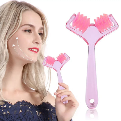 New Pink Roller Massager Facial Massage Face Lifting Body Slimming Muscle Pressure Acupoint Stimulation Body Manual Masssager