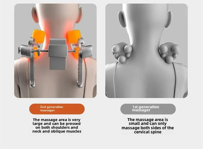 5 Vibrations Waist Hips Electric Back Massager Cervical Massage Chair Seat Cushion for Body Shiatsu Heated Kneading Relaxarion