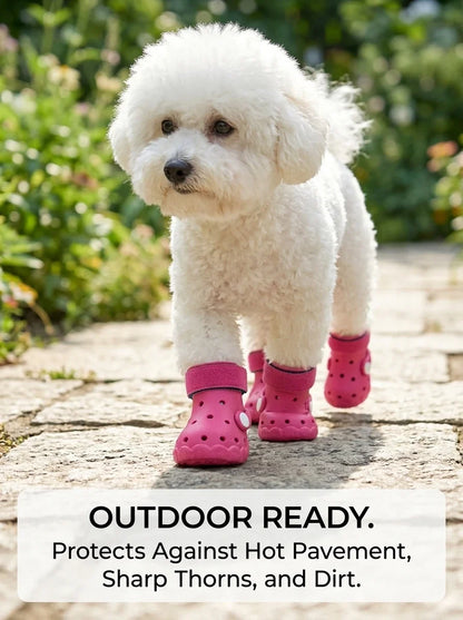 Summer Breathable Dog Sandals Soft Sole Outdoor Clogs All Season Pet Booties Small & Medium Dogs