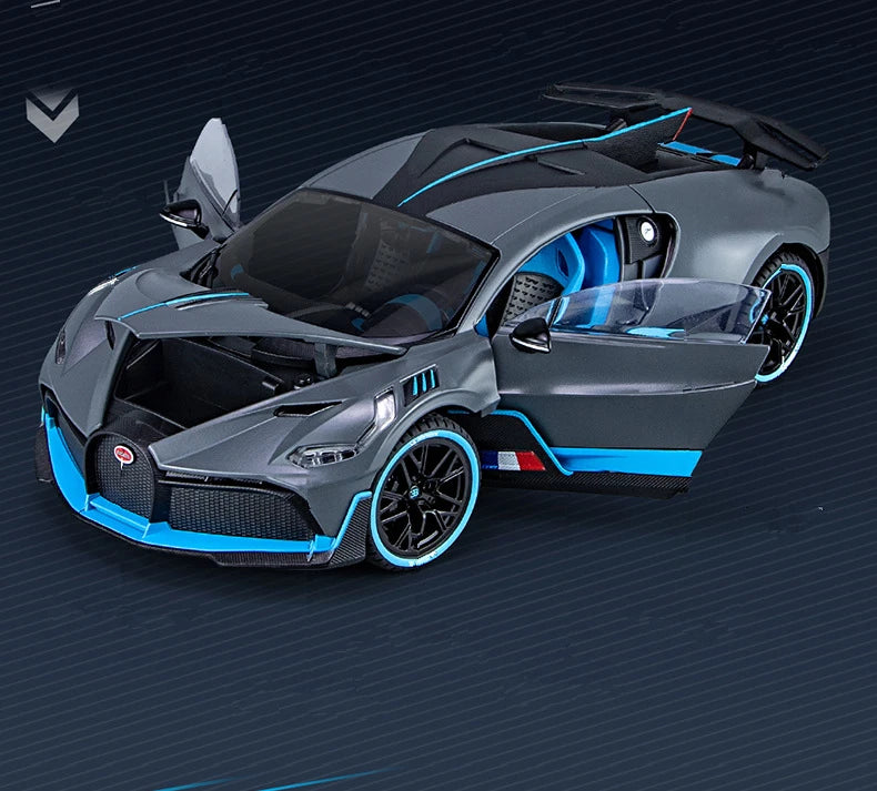 Large Size 1/18 Bugatti DIVO Alloy Sports Car Model Diecasts Metal Toy Vehicles Car Model Simulation Sound Light Gifts