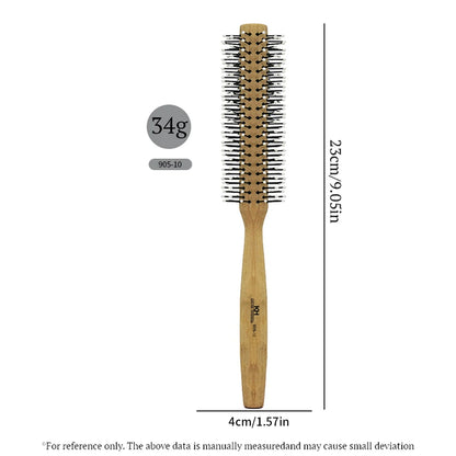 Hair Round Comb Natural Wood Handle Round Barrel Hair Comb For Thin Or Short Hair Men Women Use Anti Static Brush Styling Tools