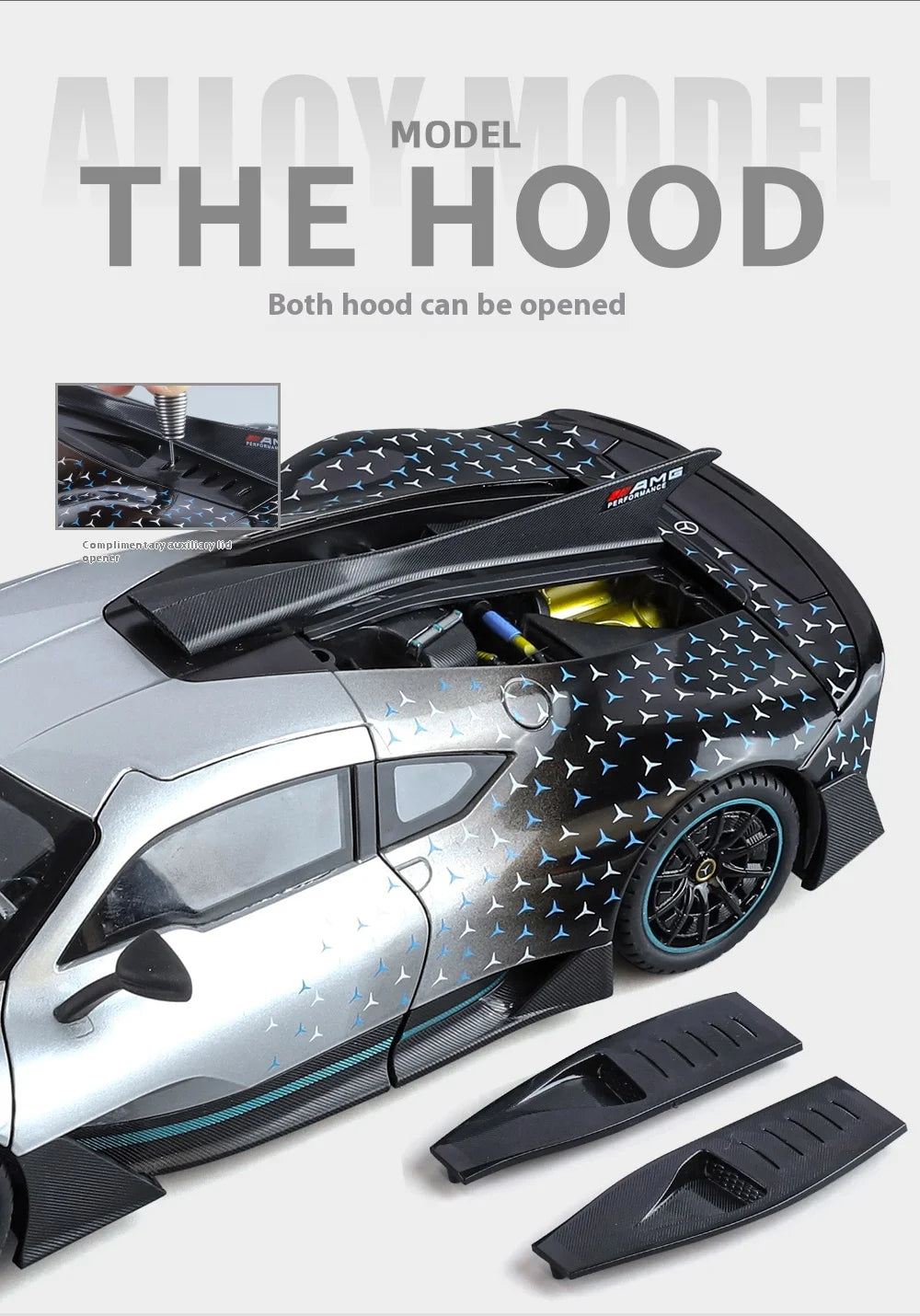 Large 1/18 alloy die-cast AMG-ONE sports car model simulation sound and light adult collection gift
