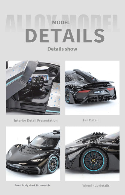Large 1/18 alloy die-cast AMG-ONE sports car model simulation sound and light adult collection gift