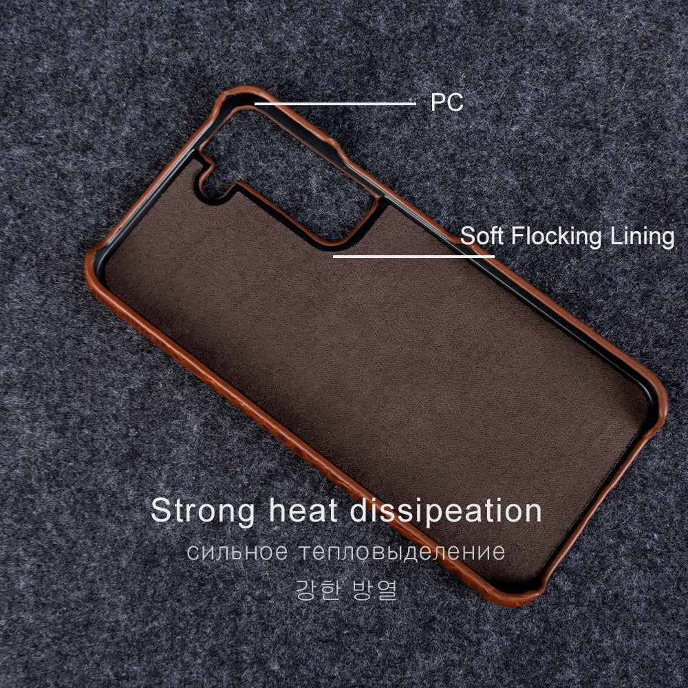 Genuine Leather Case for Samsung Galaxy S22 S23 S21 S20 Ultra Plus S10 Note 20 10 A53 Crocodile Pattern Phone Cover Back Shell