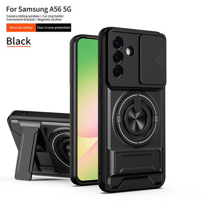 Magnetic Ring Holder Phone Case for Samsung Galaxy A56 A55 A37 A36 A35 A34 A26 A17 A16 A15 A14 4G 5G Slide Camera Protect Cover