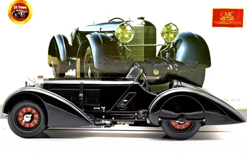 CMC 1:18 SSK The Black Prince 1934 25th Anniversary Simulation Limited Edition All Open Alloy Metal Static Car Model Toy Gift