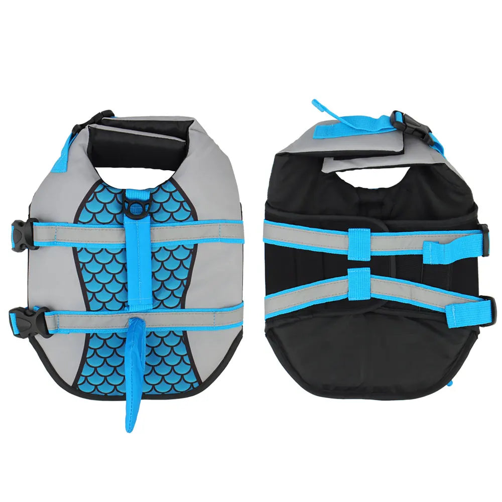 Scales Shark Swim Dog Clothes Pet Life Jacket Vest Harness Pet Swimming Summer Swimwear