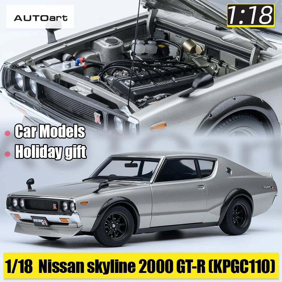 NISSAN SKYLINE 2000 GT-R (KPGC110) TUNED VERSION RS WATANABE WHEEL AUTOart 1/18 Static display model gift collection