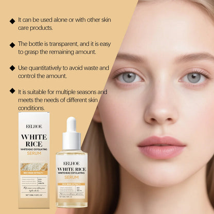 eelhoe Black & White Rice Exfoliating Serum Set BHA Niacinamide Pore Minimizing & Brightening Blackhead Whitehead Remover Skincare Set