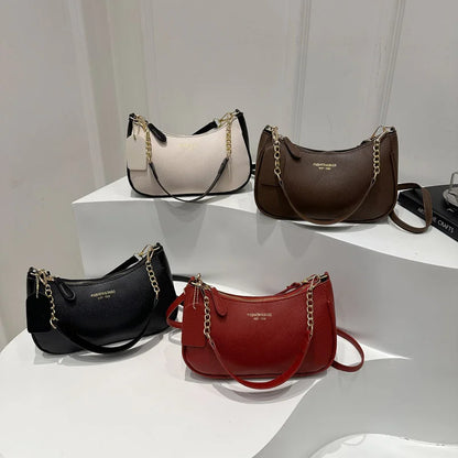 Cherry Pendant Crossbody Bag for Women PU Leather Crescent Bag Adjustable Strap Underarm Bag Closure Handbag for Work Travel