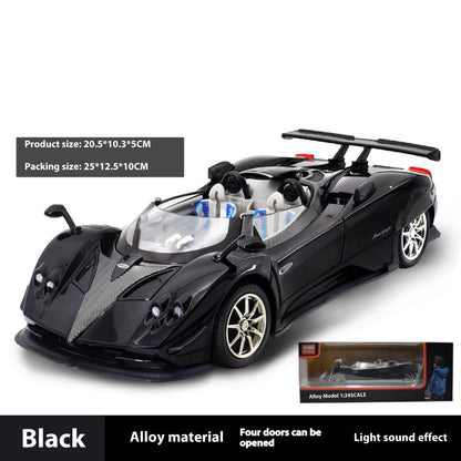 Simulated Super Sports 1:24 Car Zonda Alloy Car Model, Sound and Light Ornaments, Car Collection Toy Gift