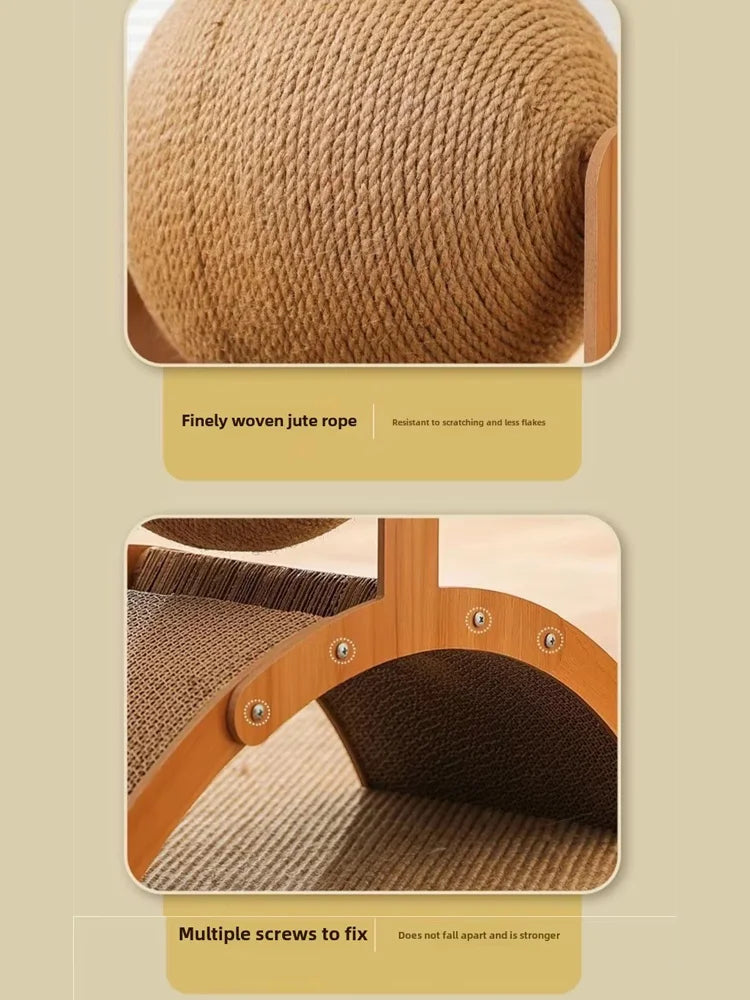 Natural Sisal Ball Arch Cat Scratcher Toy Corrugated Paper Cat Claw Grinding Board Self Playing Cat Toy For Indoor Cats