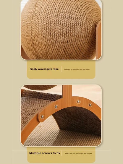 Natural Sisal Ball Arch Cat Scratcher Toy Corrugated Paper Cat Claw Grinding Board Self Playing Cat Toy For Indoor Cats